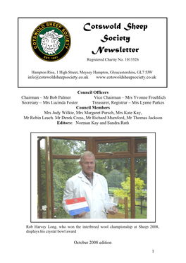 2008 October Newsletter