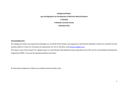 1 Background Report Law and Regulation for the Reduction Of