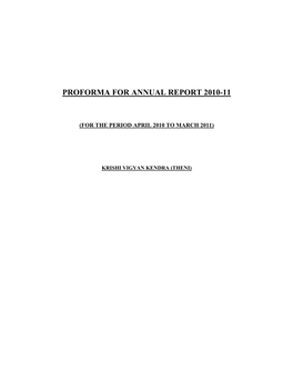 Proforma for Annual Report 2010-11