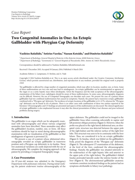Two Congenital Anomalies in One: an Ectopic Gallbladder with Phrygian Cap Deformity