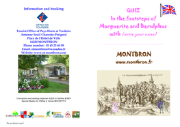 QUIZ in the Footsteps of Marguerite and Berulphus with (Write Your Name)