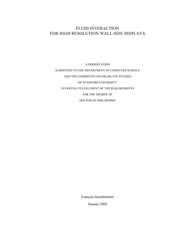 Thesis Explores How to Bridge the Gap Between the Power Provided by Current Desktop Com- Puter Interfaces and the Fluid Use of Whiteboards and Pin-Boards