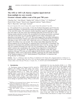 The 1452 Or 1453 A.D. Kuwae Eruption Signal Derived from Multiple Ice Core Records