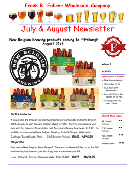 July & August Newsletter