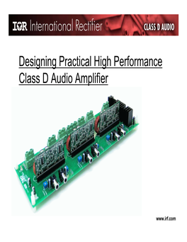 Designing Practical High Performance Class D Audio Amplifier