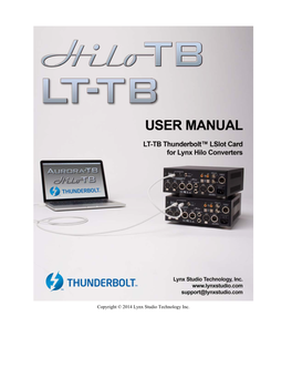 Lynx Hilo TB Users Manual