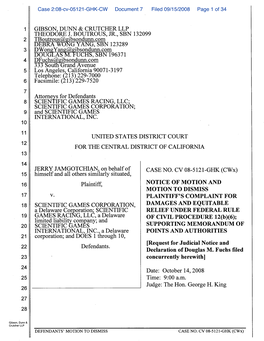 Notice of Motion and Relief Under Federal Rule