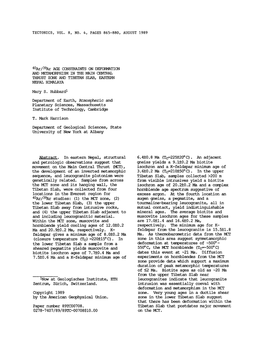 40Ar/39Ar Age Constraints on Deformation and Metamorphism in the Maine Central Thrust Zone and Tibetan