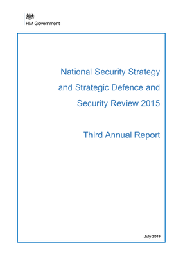 National Security Strategy and Strategic Defence and Security Review 2015