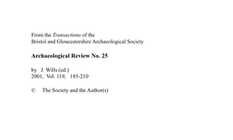 Archaeological Review No. 25 by J