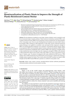 Biomineralization of Plastic Waste to Improve the Strength of Plastic-Reinforced Cement Mortar