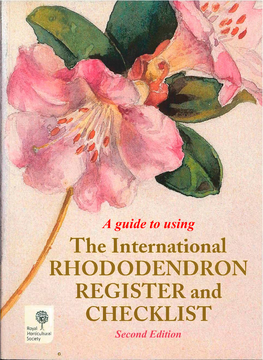 RHODODENDRON REGISTER and CHECKLIST Royal- � Horticulturalr Society Second Edition