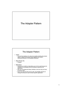 The Adapter Pattern