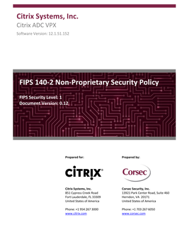 FIPS 140-2 Non-Proprietary Security Policy