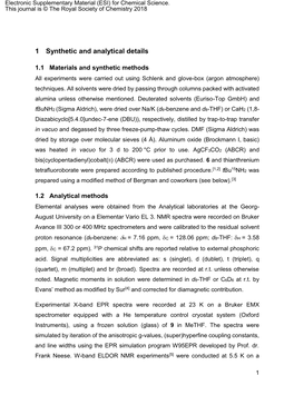 1 Synthetic and Analytical Details