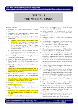 The Mughal Kings