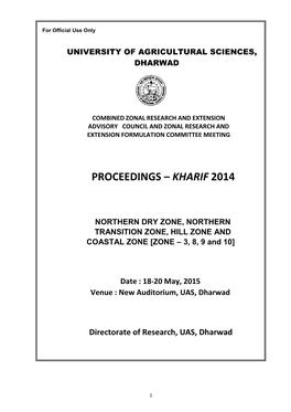 Proceedings – Kharif 2014