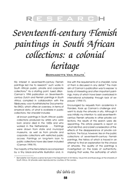 Seventeenth-Century Flemish Paintings in South African Collections: a Colonial Heritage