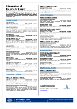 Interruption of Electricity Supply