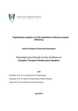 Exploratory Analysis on LCC Potential to Influence Airport Efficiency