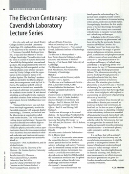 Cavendish Laboratory Lecture Series