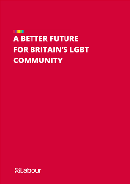 A Better Future for Britain's Lgbt Community