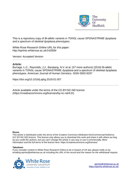 Bi-Allelic Variants in TONSL Cause SPONASTRIME Dysplasia and a Spectrum of Skeletal Dysplasia Phenotypes