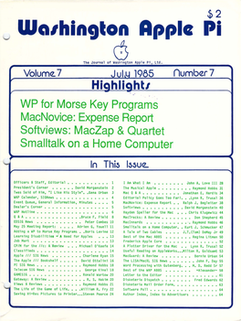 Washington Apple Pi Journal, July 1985