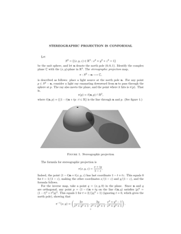 STEREOGRAPHIC PROJECTION IS CONFORMAL Let S2