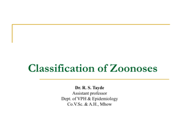 Classification of Zoonoses