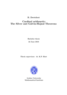 Cardinal Arithmetic: the Silver and Galvin-Hajnal Theorems