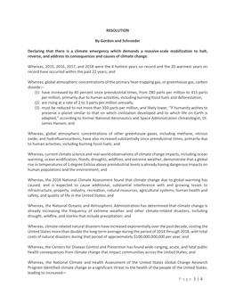 Declaration of Climate Emergency Resolution