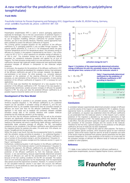 A New Method for the Prediction of Diffusion Coefficients in Poly(Ethylene Terephthalate)