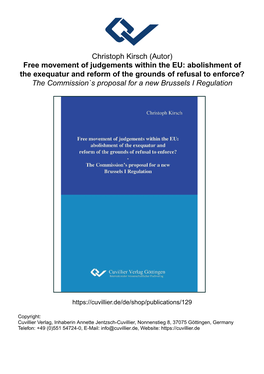 Free Movement of Judgements Within the EU