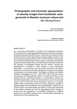 Auto- Genocide in Western Museum Culture and the Missing Picture