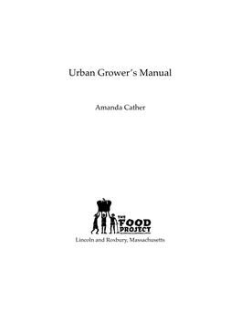 Urban Grower's Manual