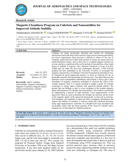 Magnetic Cleanliness Program on Cubesats and Nanosatellites For