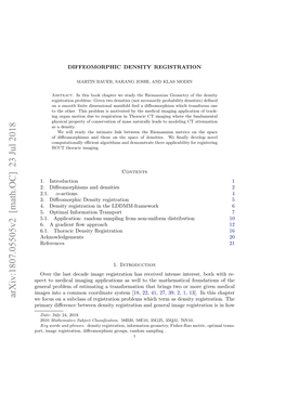 Diffeomorphic Density Registration