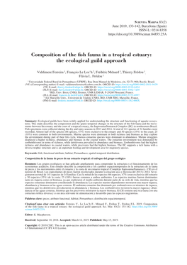 Composition of the Fish Fauna in a Tropical Estuary: the Ecological Guild Approach