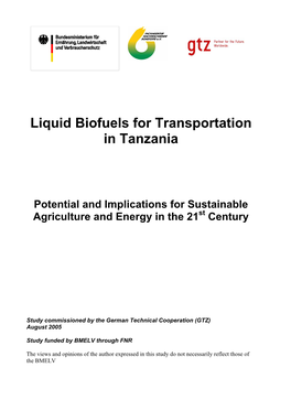 Liquid Biofuels for Transportation in Tanzania