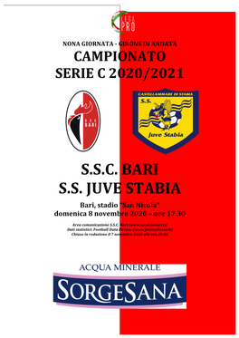 S.S.C. Bari S.S. Juve Stabia