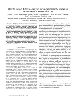 How to Extract Distributed Circuit Parameters from the Scattering Parameters of a Transmission Line Nathan D