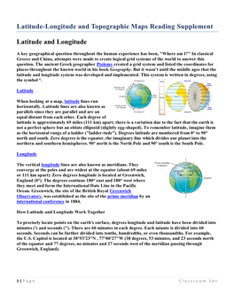 Latitude-Longitude and Topographic Maps Reading Supplement