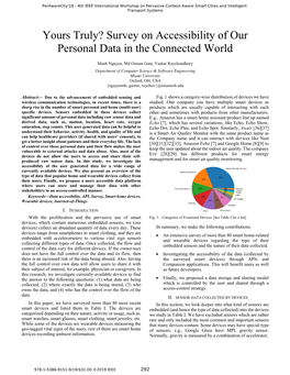 Survey on Accessibility of Our Personal Data in the Connected World