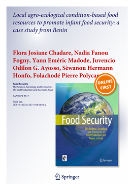 Local Agro-Ecological Condition-Based Food Resources to Promote Infant Food Security: a Case Study from Benin