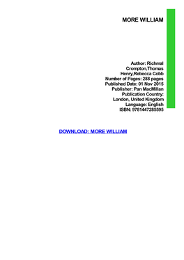 PDF Download More William
