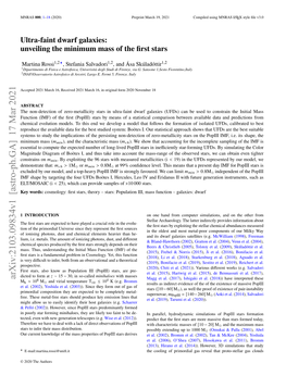 Ultra-Faint Dwarf Galaxies: Unveiling the Minimum Mass of the First Stars