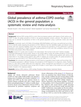 Global Prevalence of Asthma-COPD Overlap (ACO) in the General Population: a Systematic Review and Meta-Analysis