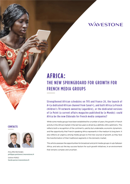 Africa: the New Springboard for Growth for French Media Groups