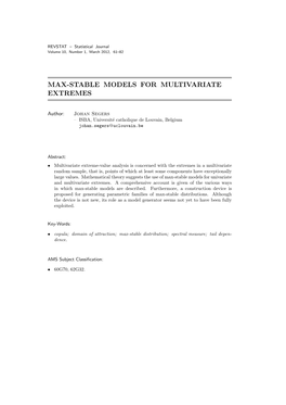 Max-Stable Models for Multivariate Extremes